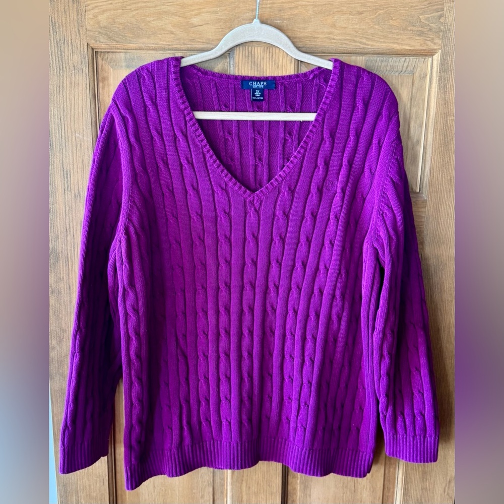 Chaps Chunky Cable Knit Sweater - Size 3X
